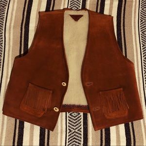 Handmade Vintage Suede Fringe Vest